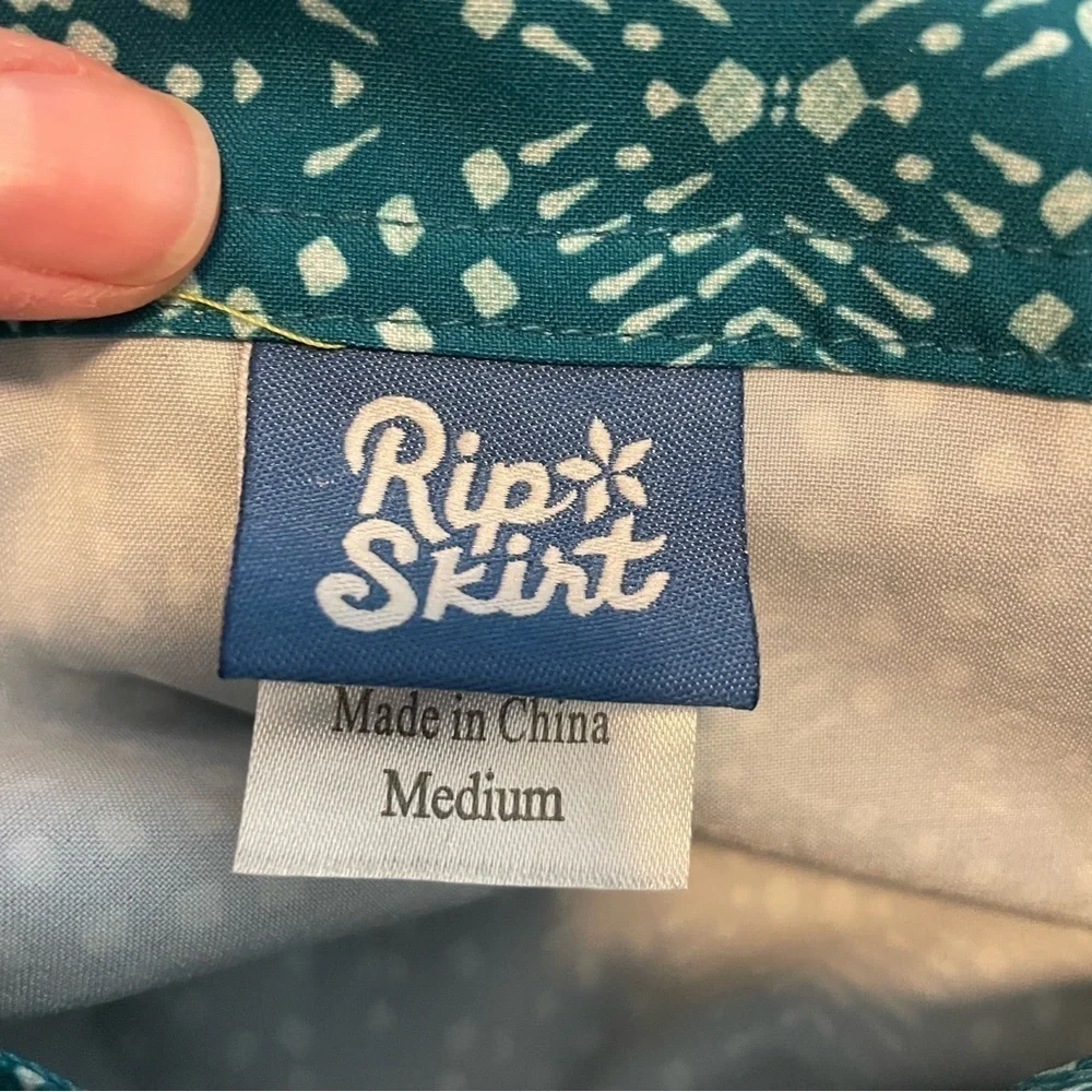 RipSkirt Playa Ocean Length 2 Wrap Skirt Teal Batik Print Size Medium